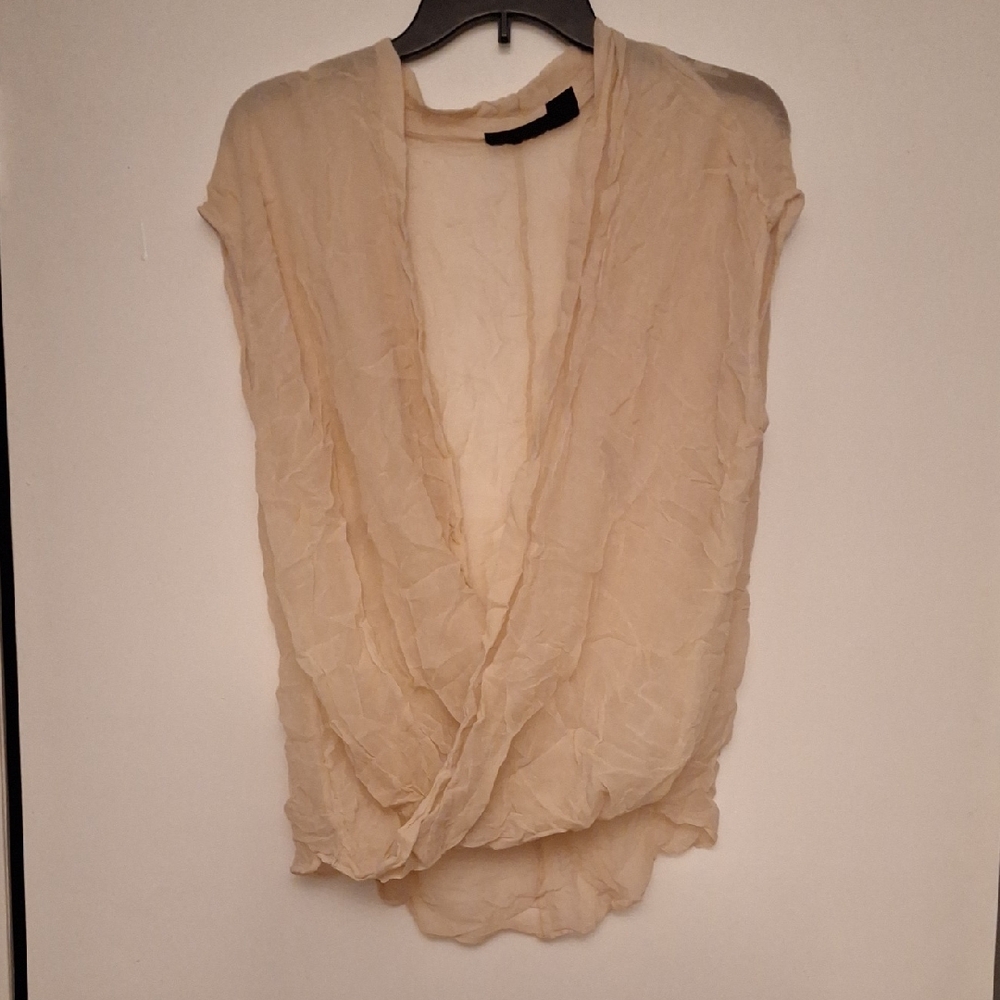DKNY Cream Draped Women's Blouse